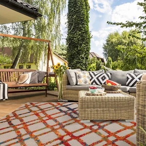 Paxson Modern Diamond Lattice Geometric Area Rugs Carpet Indoor Outdoor Rug - Picture 1 of 52