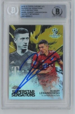 2018-19 Topps Chrome UCL #SSRL Robert Lewandowski Signed Beckett LE 39/50 - Image 1 of 2
