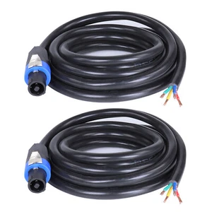 2Pcs 10FT 4 Wire Speakon Cable Conntected NL4FC Connectors For PA Stage Monitors - Picture 1 of 7