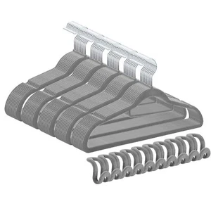 50+10 Pack Non-Slip Velvet Hangers 15-20LBS Heavy Duty 16.5inch Space Saving - Picture 1 of 5