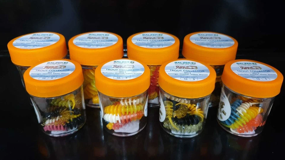 Balzer Trout Collector Pellet Mix1 Mix2 Mix3 Mix4 trucha gusanos 5 cm 7 cm embalaje original