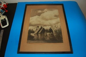 original vintage photograph "abandoned" signed E. FARNDON Framed house scene - Picture 1 of 7