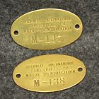 2 Rockwell International Linesville PA Motor ID laiton tag Fobs M-137 M-138 2" 