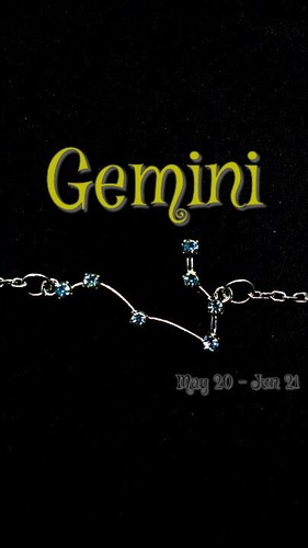 VETEMENTS Collana Costellazione Zodiacale Gemelli Colore Argento Zirconi Pietre Catena 18''