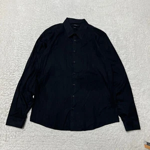 GUCCI Shirt Mens 17.5 Black Slim Fit Long Sleeve Cotton Stretch Casual - Picture 1 of 17