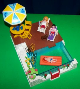 Playmobil Piscina Famiglia con Ponte Terrazza Casa delle Bambole City Life Add-On - Foto 1 di 13