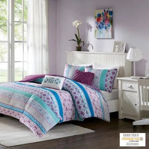 Intelligent Design 4 Pieces Fashion Print Comforter Set Soft Healthy King/Queen - Picture 1 of 9