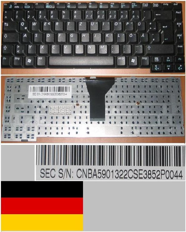 CLAVIER QWERTZ ALLEMAND SAMSUNG P28 P29 CNBA5901322 BA59-01322C Noir - Image 1 of 1