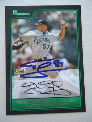 Taylor Tankersley - 2006 Bowman RC Autographed Baseball card # BDP2 - Marlins- P - Image 1 of 2