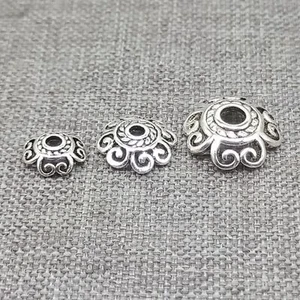 925 Sterling Silber Spirale Blume Perlenkappen Armband Zwischenring 6mm 8mm 10mm 12mm - Bild 1 von 4