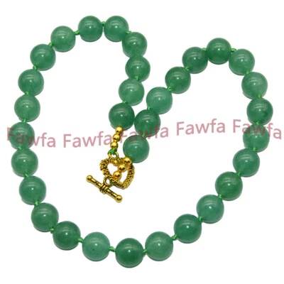 Genuine Natural 8/10/12/14mm Green Aventurine Round Gems Beaded Necklace 18-58'' - Image 1 of 4