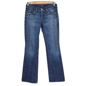 7 For All Mankind 7FAM Damen Bootcut Jeans Used-Look dunkle Waschung Größe 25 x 32 - Bild 1 von 4