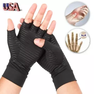 1Pair Copper Arthritis Compression Gloves Hand Support Joint Pain Relief 2023 - Picture 1 of 12