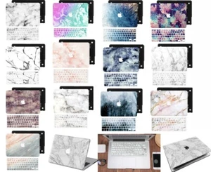 2in1 Marble pattern Rubberized Hard Laptop Case Cover For New Macbook Pro Air  - Picture 1 of 27
