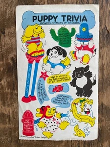SUPER RARE Vintage 1984 Sandylion PUPPY TRIVIA Sticker Sheet Rarität  - Bild 1 von 4