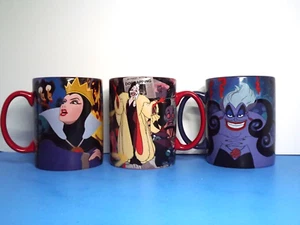 Set of 3 Disney Store Villains Oversized Mugs Queen, Ursula, Cruella De Vil (M) - Picture 1 of 5