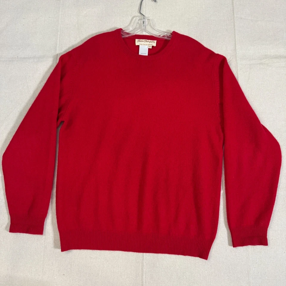 Suéter Pullover Norm Thompson Rojo 100% Cachemira Cuello Redondo M Foto 1 de 4