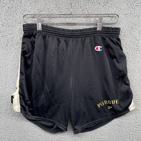 Vintage Purdue Boilermakers Shorts Adult Medium Black Basketball Champion Mens Cover