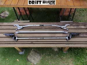 Nissan Skyline BCNR33 GTR33 Genuine OEM Strut Tower Brace Bar Set JDM 1995 1998 - Picture 1 of 13