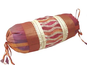 (29826) Cushion Cover Bed Sofa Round Orange Gold Purple Brown - Picture 1 of 1