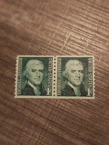 US Stamps, Scott #1299 1c Joint Line Pair of Thomas Jefferson 1968 Unused- #7442 - Picture 1 of 4