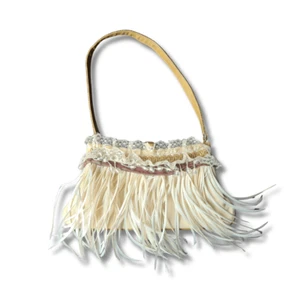 SPENCER & RUTHERFORD Vintage Small Feather Embellished Luxury Handbag - Picture 1 of 9