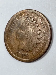 1867/67 testa di indiano centesimo, penny, doppia fustella dettagli G -GRADO TU- K7,49 - Foto 1 di 7