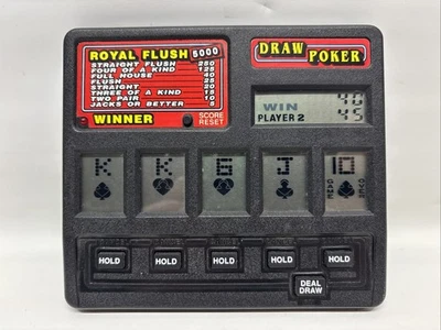 De colección Radio Shack Draw Poker Royal Flush 5000 Juego Electrónico Portátil Funciona Foto 1 de 2