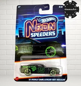 Hot Wheels 2024 HW Neon Speeders ’15 Dodge Challenger SRT Hellcat #6/8 - Picture 1 of 6