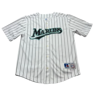Vintage Russell Athletic Florida Marlins Jersey Youth Size 14/16 White MLB - Image 1 of 4
