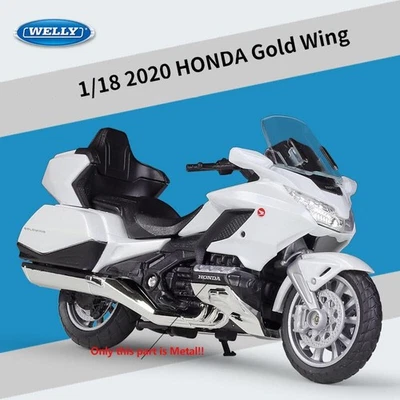 2020 Honda Gold Wing Motorcycle Model 1:18 Toy Diecast Motorbike Toys Gift White - Image 1 of 2