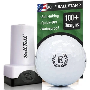 Ball Tatt - E Initial Golf Ball Stamp Marker, Self-Inking Monogram Ball Stamper - Picture 1 of 7