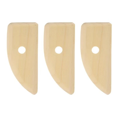 3pcs Pottery Ribs 12cm x 5.3cm Wooden Clay Ceramic Sculpting Tools Foto 1 de 4