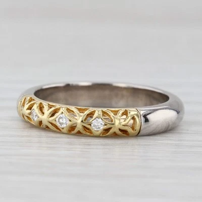 Alishan Diamond Ring 18k Yellow White Gold Size 6.25 Stackable Band Wedding - Image 1 of 4