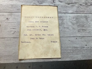ORIGINAL WWI US 353RD AERO SQUADRON FRANCE WEIHNACHTSMENÜ - Bild 1 von 3