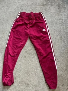 Pantalones de chándal Adidas 3S para mujer tricot rojo oscuro talla grande - Imagen 1 de 6