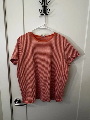 Camiseta Hanes Lifestyle Naranja Y Blanco Rayas Para Mujer’s X-Large XL Foto 1 de 4