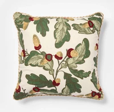 SEASONAL Acorn & Leaf Pillow -24x24 - Threshold designed with Studio McGee NWT - Image 1 of 3