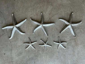 Ceramic Star Fish (6) Wall Hanging Decor Silver Leaf Made In Philippines Art - Picture 1 of 11