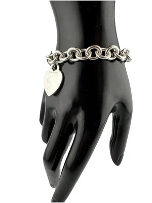 Tiffany & Co. “Return to Tiffany” Sterling Silver Heart Tag Charm Link Bracelet - Image 1 of 4