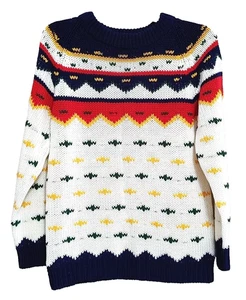 Vintage Mens Pullover Sweater Size 38 Long Sleeve Acrylic 80s - Imagen 1 de 3