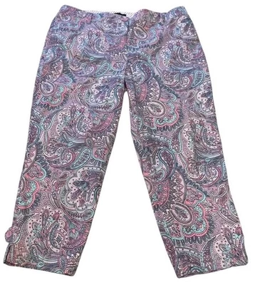 Pantalones Cortos Talbots Perfectos Rosa Paisley Talla 14P Petite Preppy Negocios Informales Foto 1 de 4