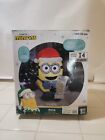 Gemmy 3.5' Airblown Minions Dave With SantaHat & Wish List Inflatable 