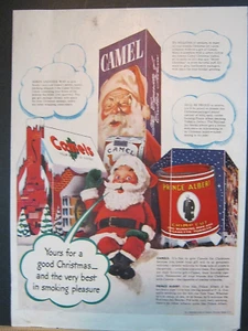 1942 Vintage Print Ad Camel Cigarettes Prine Albert Christmas Great to Frame Art - Picture 1 of 2