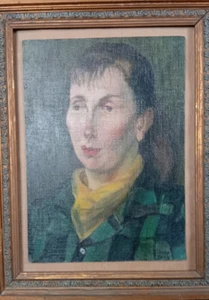 Gloria Jarvis painting La Jeune Femme Enceinte Mrs Mary Wallace oil on board - Picture 1 of 21