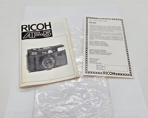 Vintage Ricoh AF-5 Original Instruction Manual Guide & Ricoh Guarantee English - Picture 1 of 9