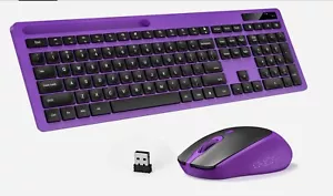 Wireless Keyboard and Mouse (Purple) with Phone Holder USB A... - Picture 1 of 3