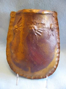 Vintage Studio Pottery Stoneware Sunflower Face Wall Pocket, Signed, Hippie - Picture 1 of 14