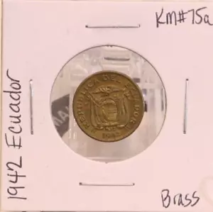 1942 Ecuador 5 Centavos Old Currency - Picture 1 of 4
