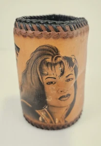 Enfriador de cerveza Selena de cuero vintage raro marrón - Imagen 1 de 13
